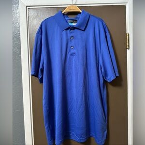 PGA Tour Airflux Blue Polo Golf Shirt